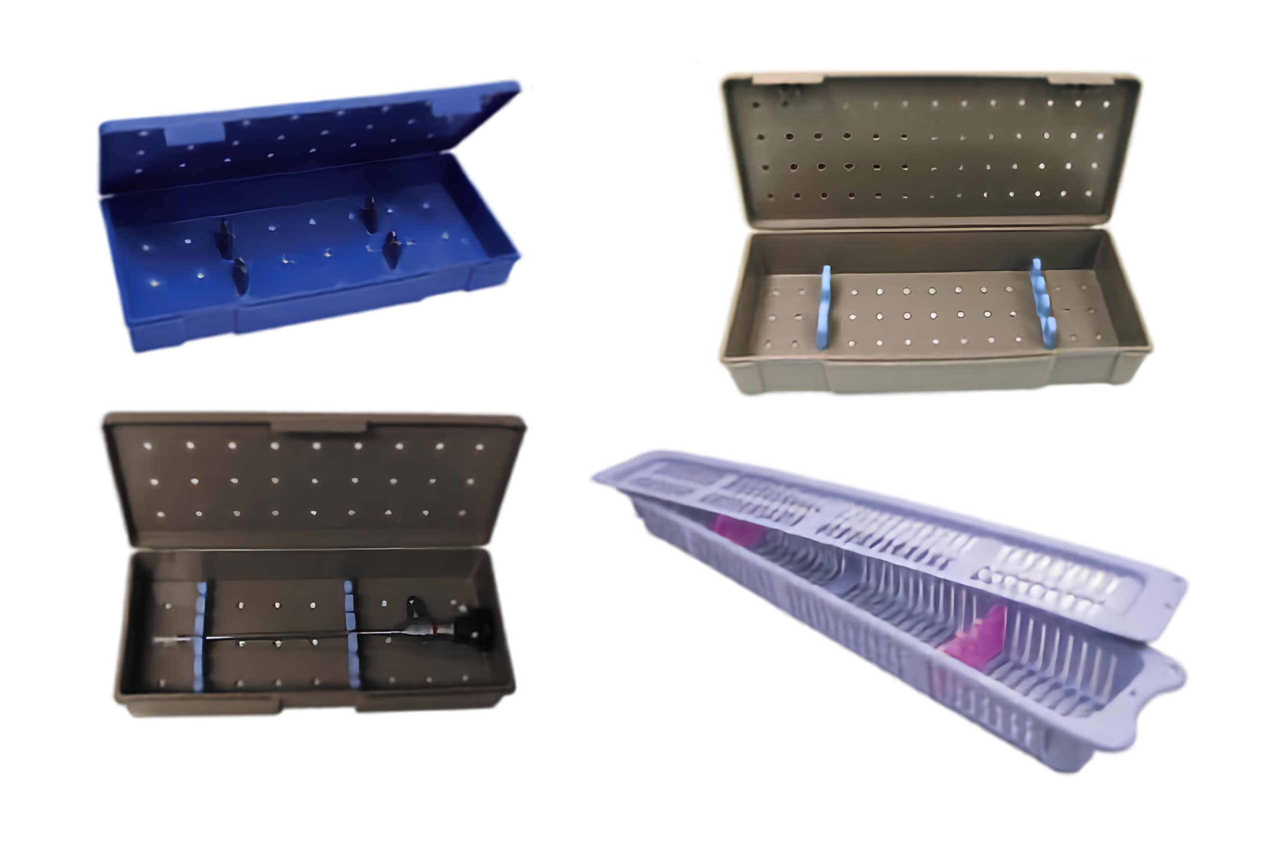 Hinged Top Micro Protech Trays, Polypropylene Scope Trays
