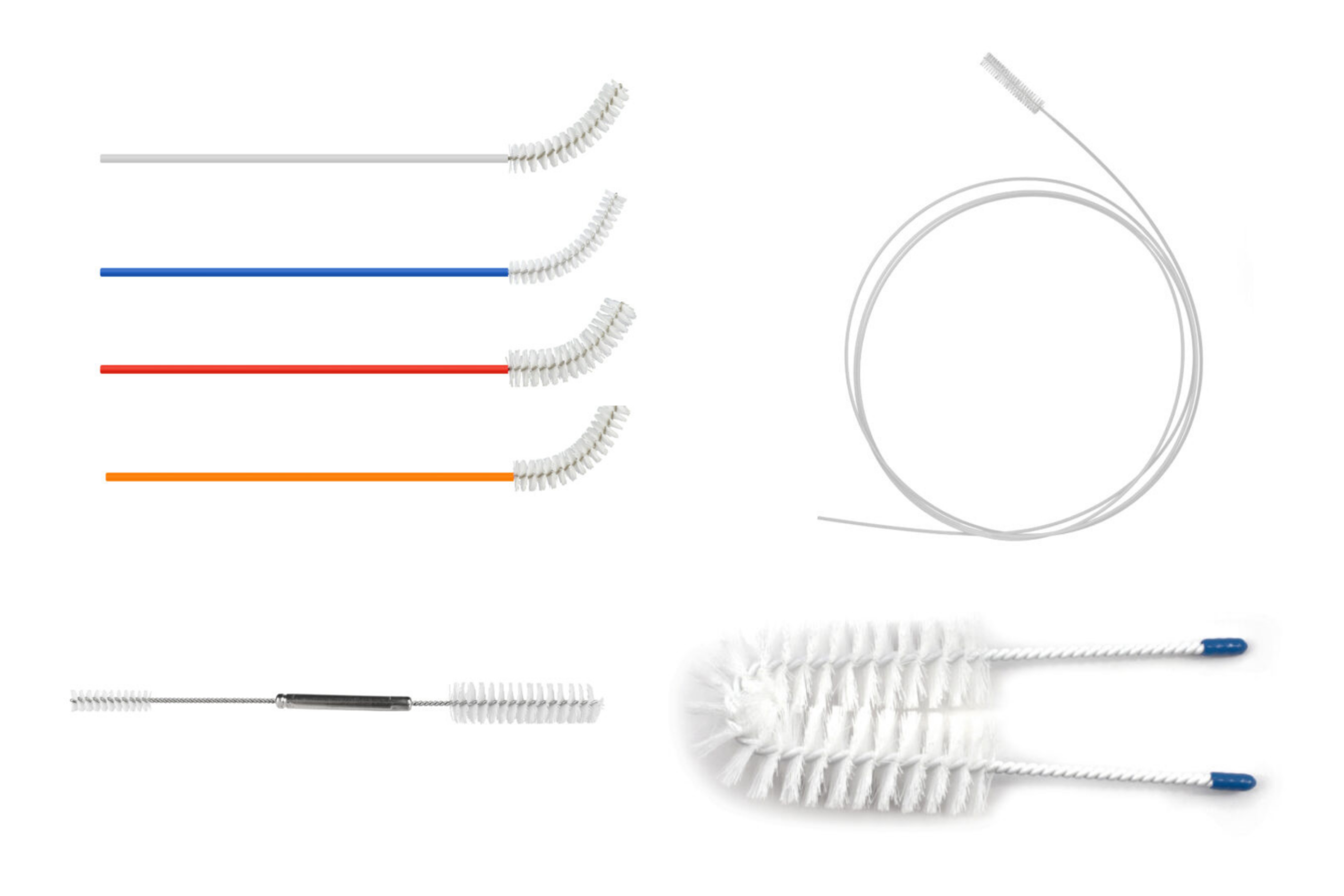 Disposable Tracheal Cannula Brushes, Disposable Brush Assortment Set, Disposable Brushes for Pistons and Valves, Disposable Brushes for Cleaning External Surfaces of Flexible Endoscopes